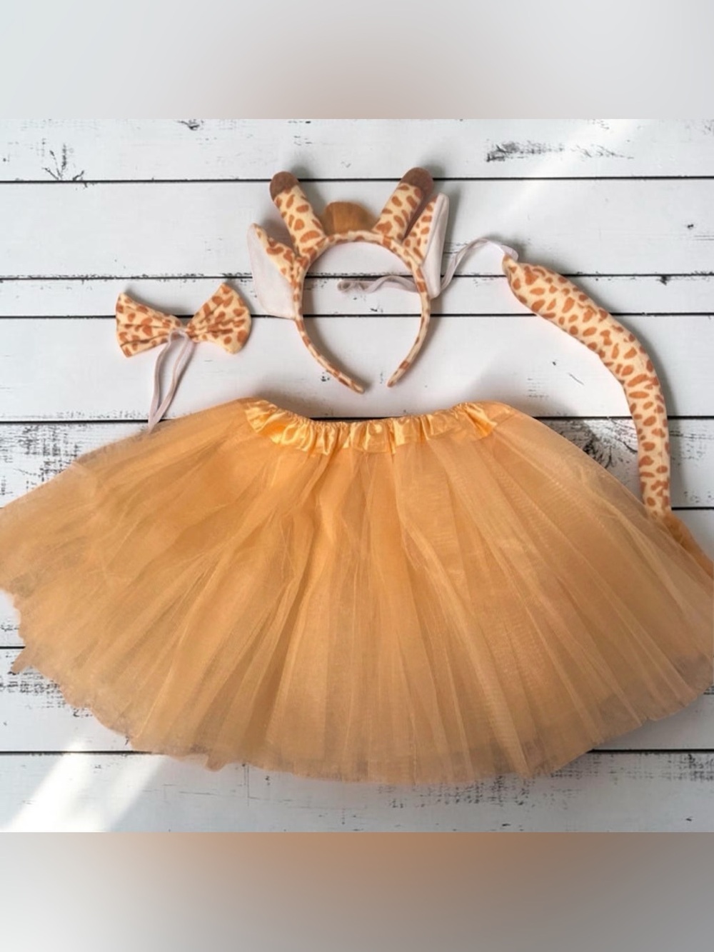 Giraffe Costume Tutu Headband Tail Bow Kids Halloween Dress Up